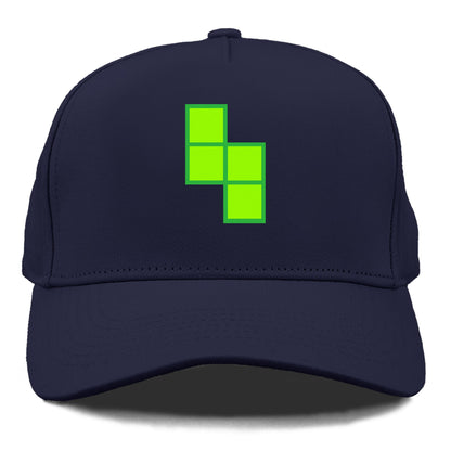 Retro 80s Tetris Blocks Green Hat