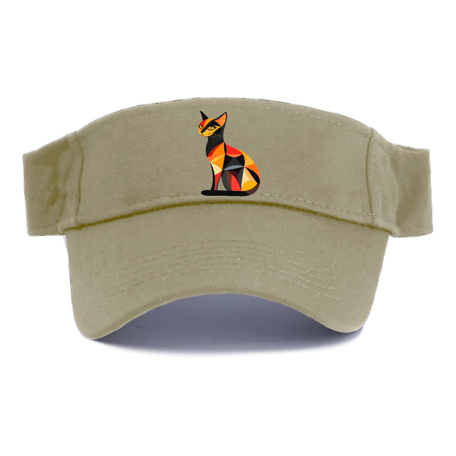 Geometric Cat in Thought Hat