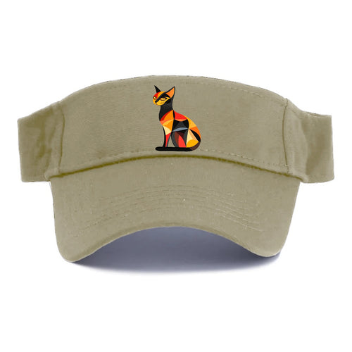 Geometric Cat In Thought Visor