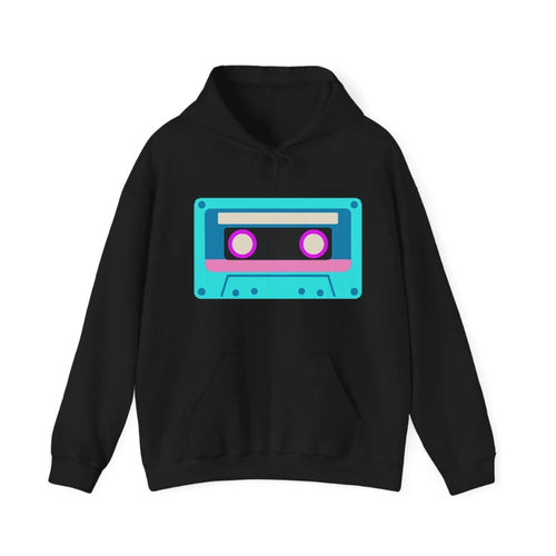 Retro 80s Cassette Blue Hooded Sweatshirt