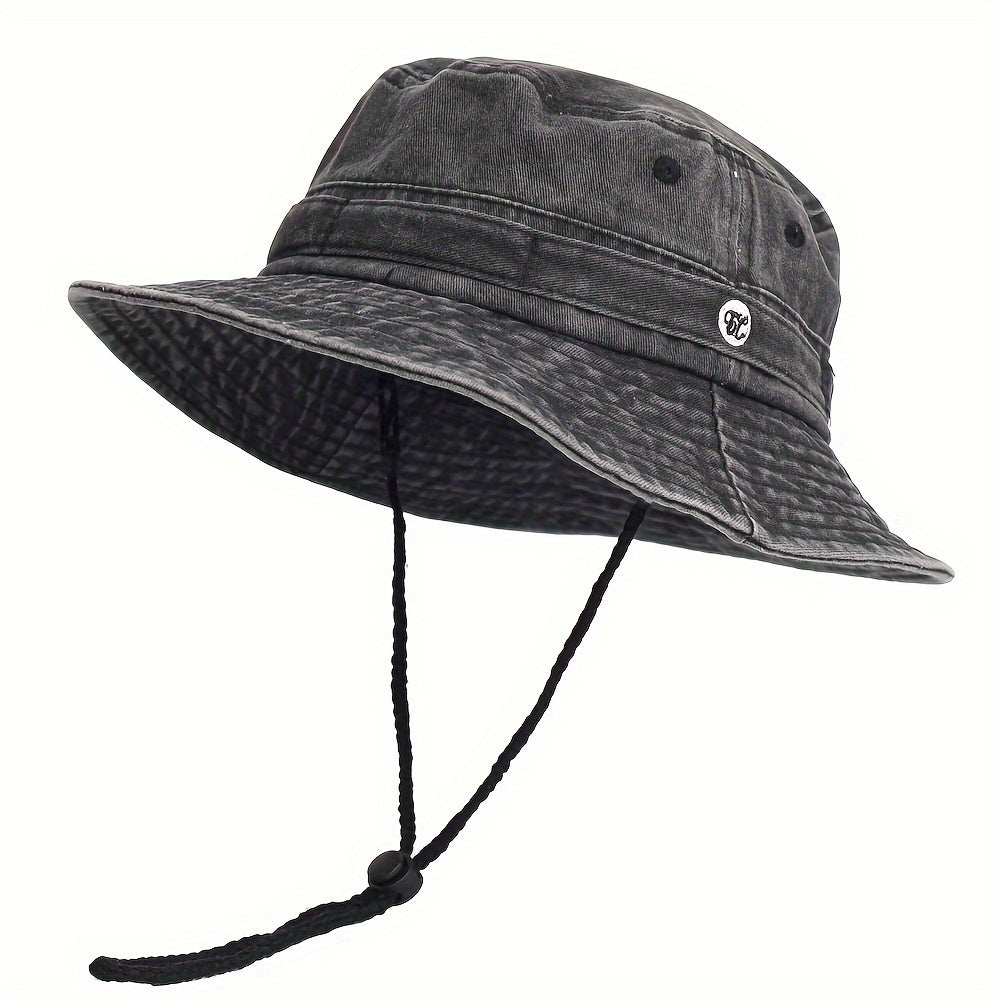 Pandaize Primavera Verano Sombrero de Algodón Lavado para Hombres y Mujeres - Sombrero Panamá Pesca Caza Gorra para protección Solar al Aire Libre 