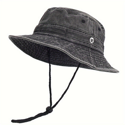 Pandaize Spring Summer Washed Cotton Bucket Hat for Men and Women - Panama Hat Fishing Hunting Cap for Outdoor Sun Protection