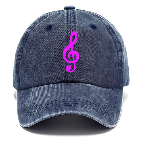 Retro 80s Music Note Purple Classic Cap