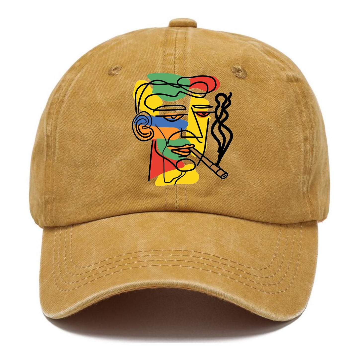 Smoky Vibes Abstract Line Art Hat