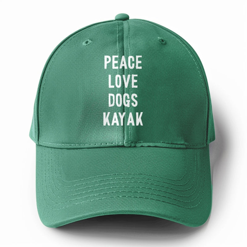 peace love dog kayak Hat