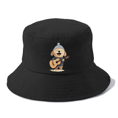 Dog Playing Guitar Bucket Hat