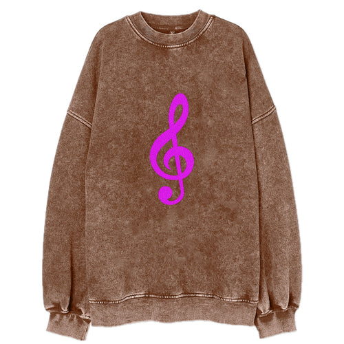 Retro 80s Music Note Purple Vintage Sweatshirt