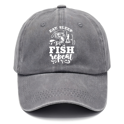 Eat sleep fish repeat Hat