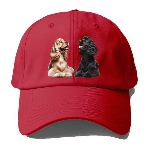 Golden And Black Cocker Spaniels Baseball Cap