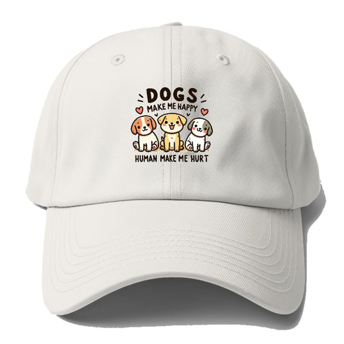 Dogs Make Me Happy Baseball Cap For Big Heads