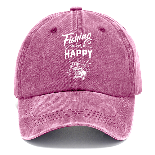 Fishing Makes Me Happy Classic Cap