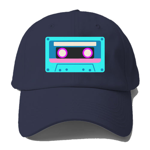 Retro 80s Cassette Blue Baseball Cap For Big Heads