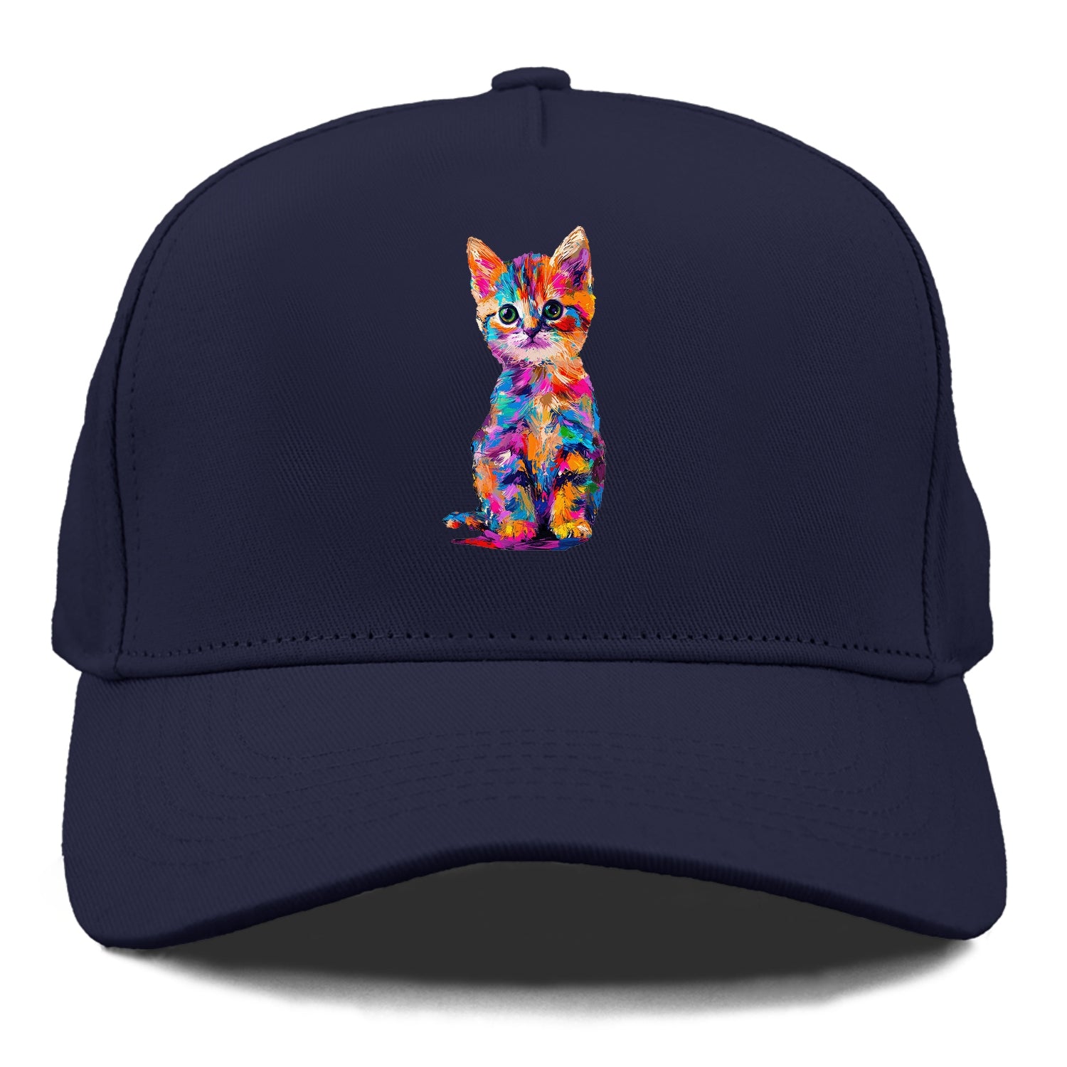 Rainbow Kitten Brushstroke Beauty Hat