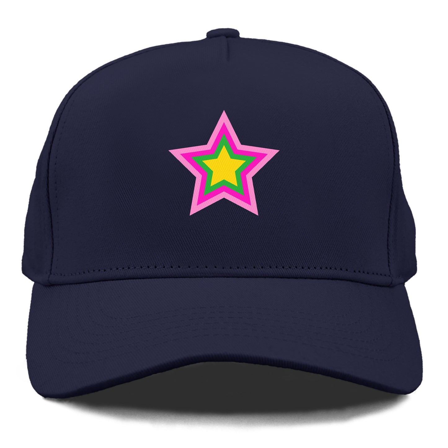 Retro 80s Star Rainbow Pink Hat