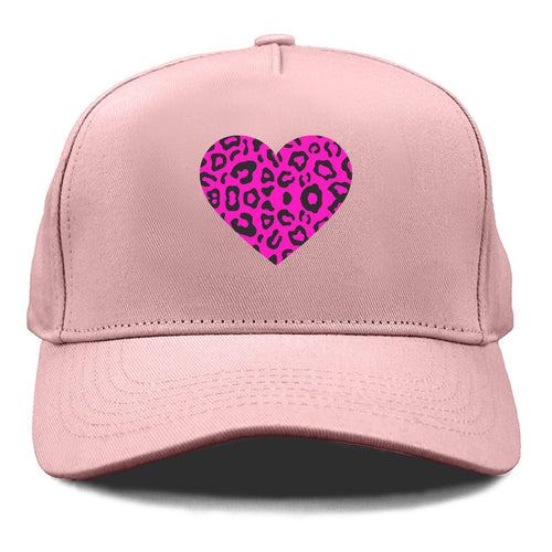 Retro 80s Heart Cheetah Print Cap