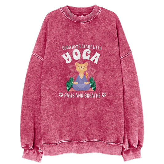 good days start with yoga, paws and breath Hat