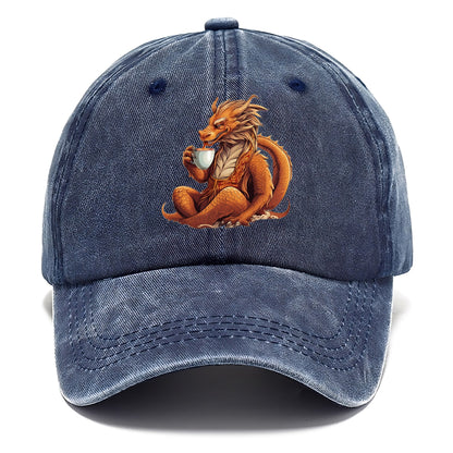 dragon drinking coffee Hat