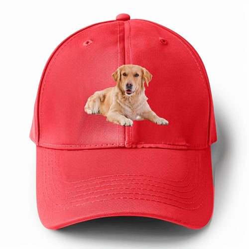 Golden Retriever Laying Down Solid Color Baseball Cap
