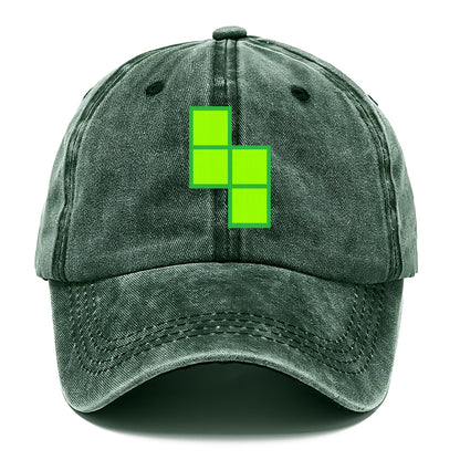 Retro 80s Tetris Blocks Green Hat