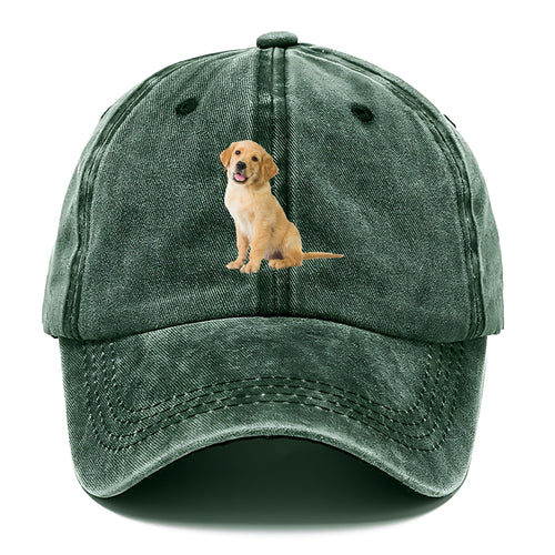 Playful Golden Pup With A Cheerful Expression Classic Cap