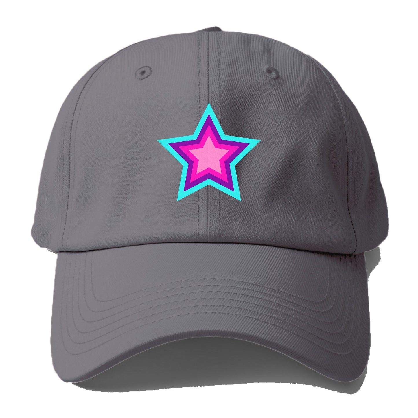 Retro 80s Star Rainbow Blue Hat