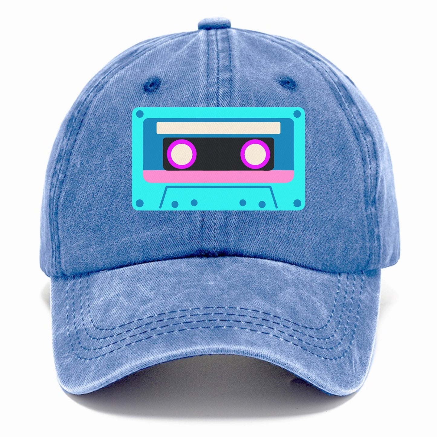 Retro 80s Cassette Blue Hat