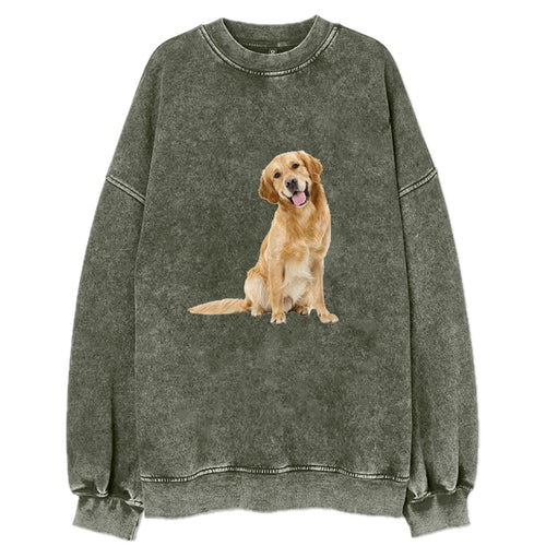 Joyful Golden Retriever With A Radiant Smile Vintage Sweatshirt