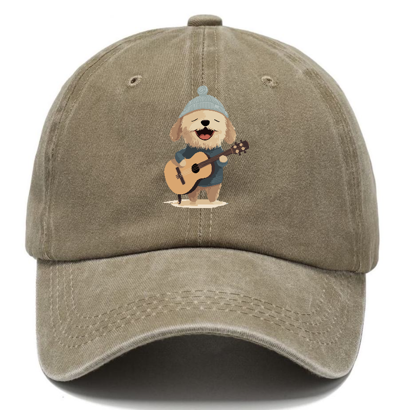 dog playing guitar Hat