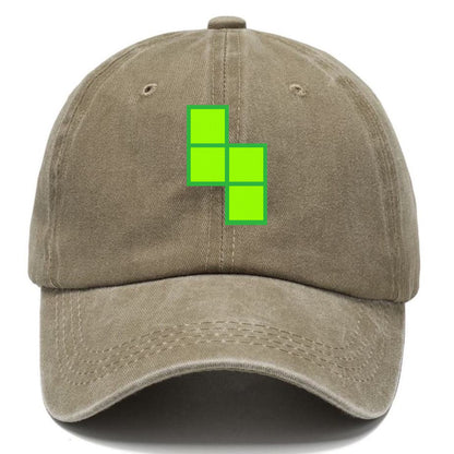 Retro 80s Tetris Blocks Green Hat