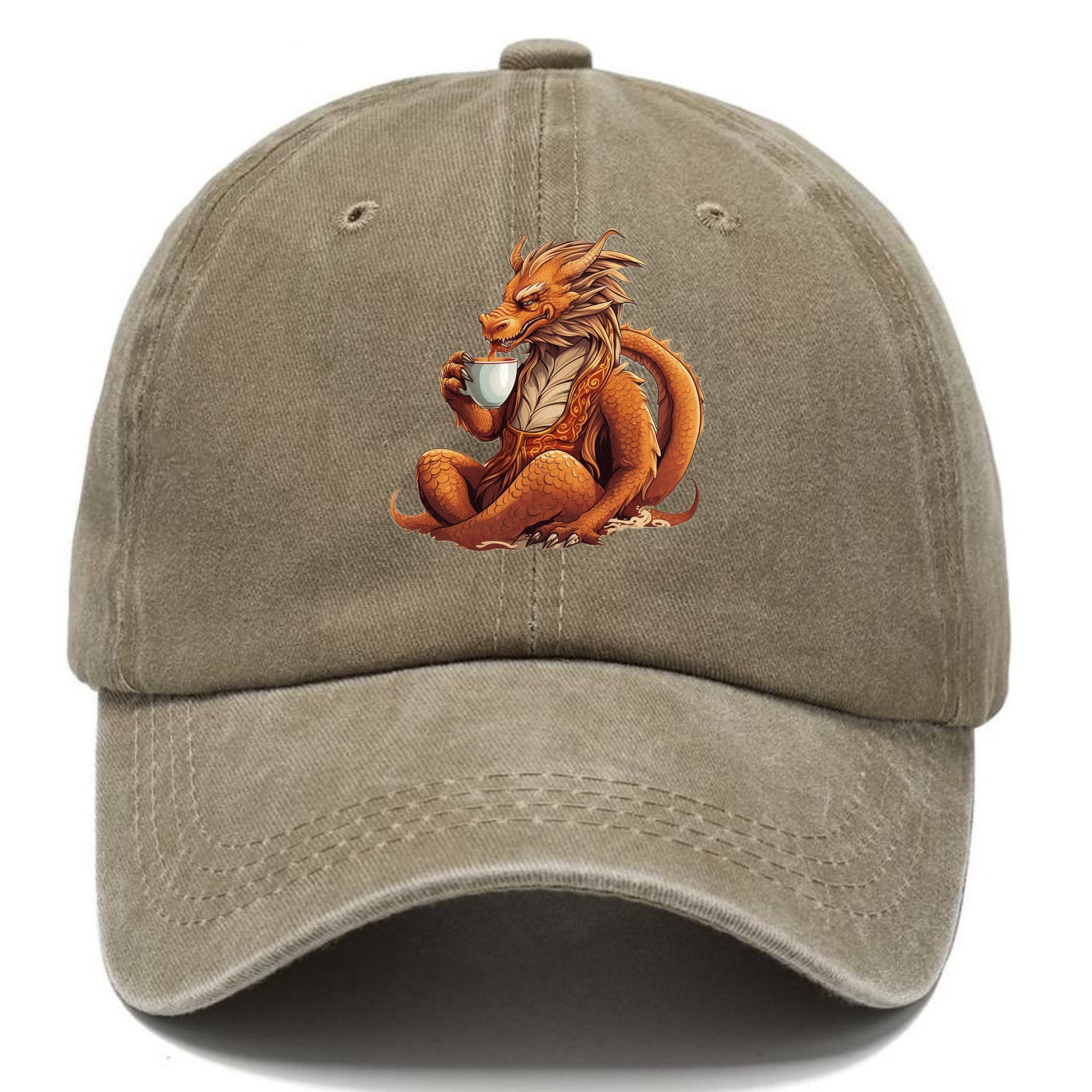 dragon drinking coffee Hat