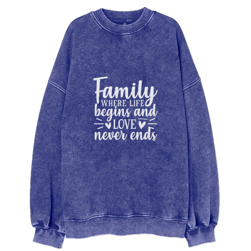 Family Where Life Begins Vintage Sweatshirt