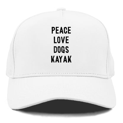 peace love dog kayak Hat