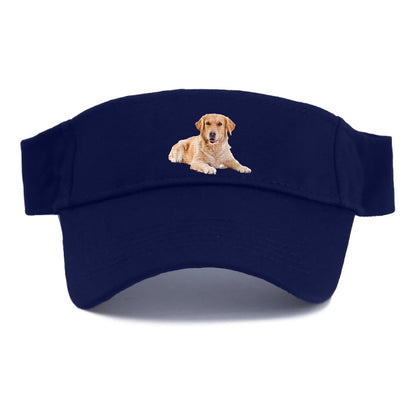 Golden Retriever laying down Hat