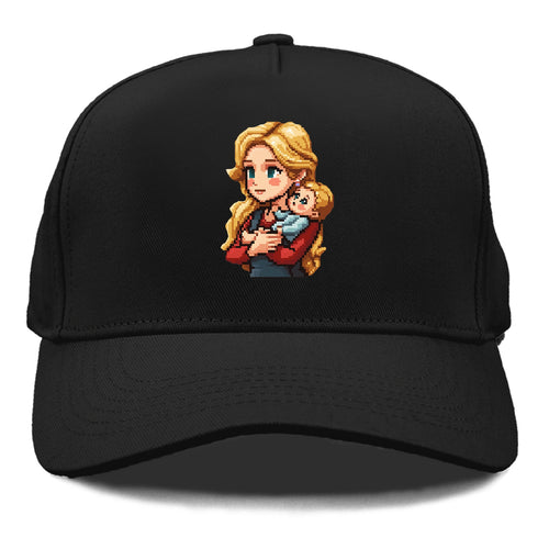 Pixelated Love Mother And Child Cap