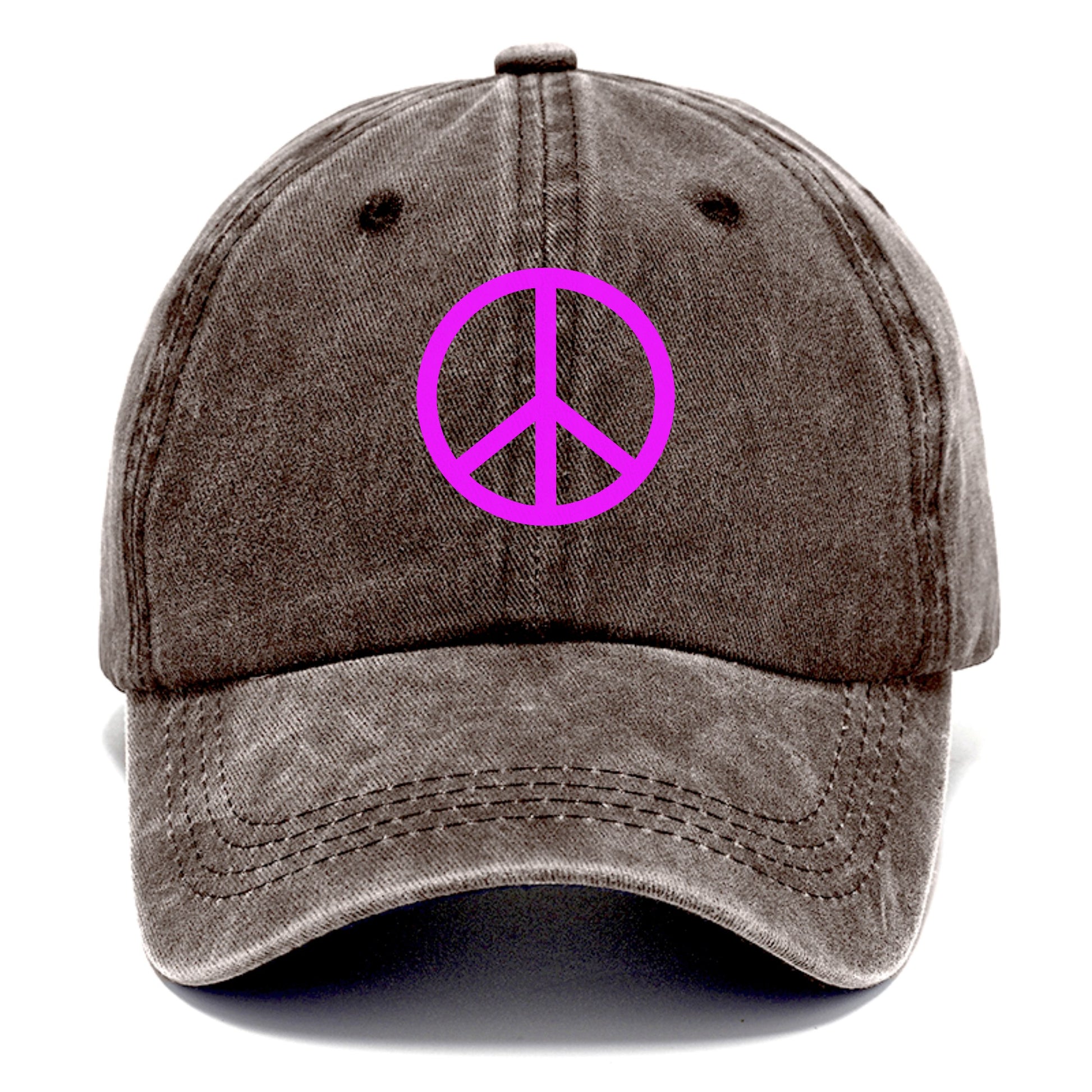 Retro 80s Peace Sign Purple Hat