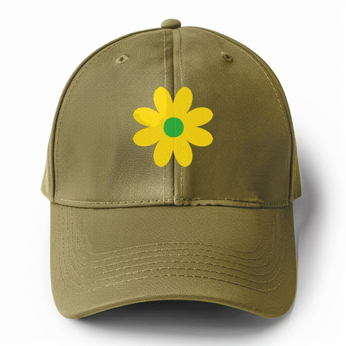 Retro 80s Flower Yellow Solid Color Baseball Cap