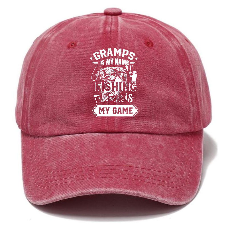 gramps is my name fishing is my game Hat