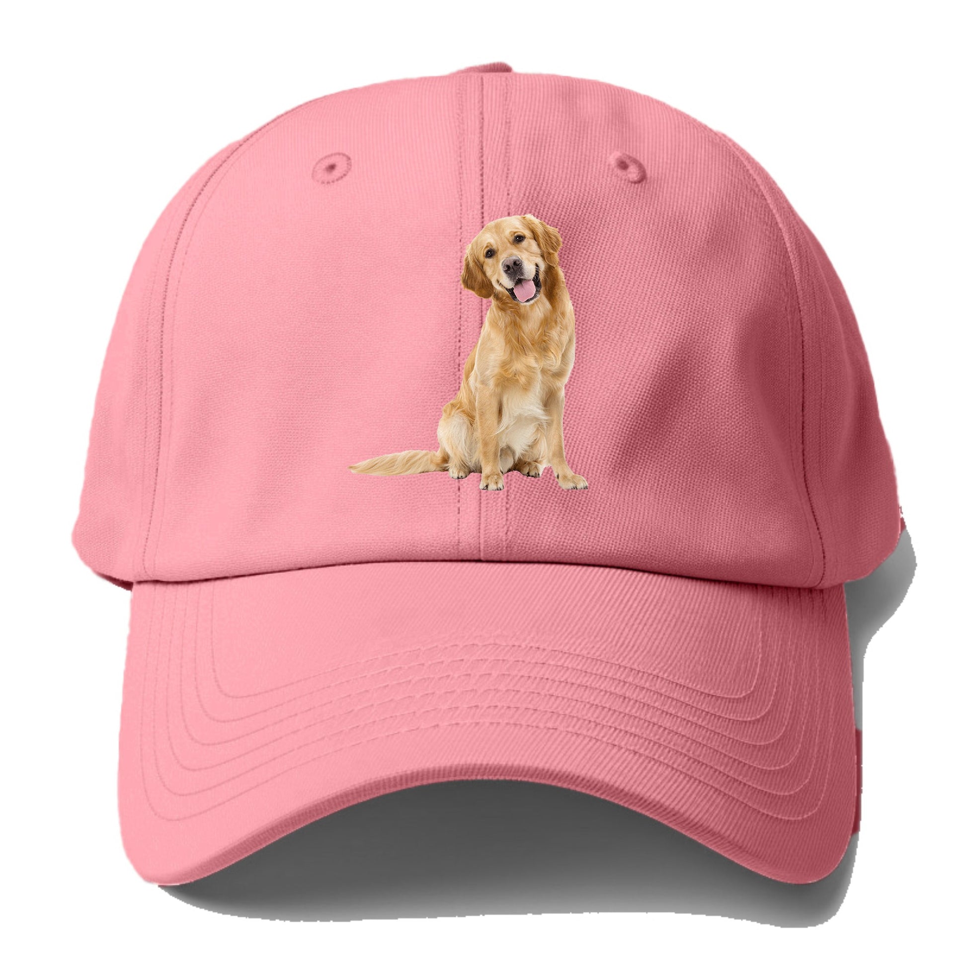 Joyful golden retriever with a radiant smile Hat