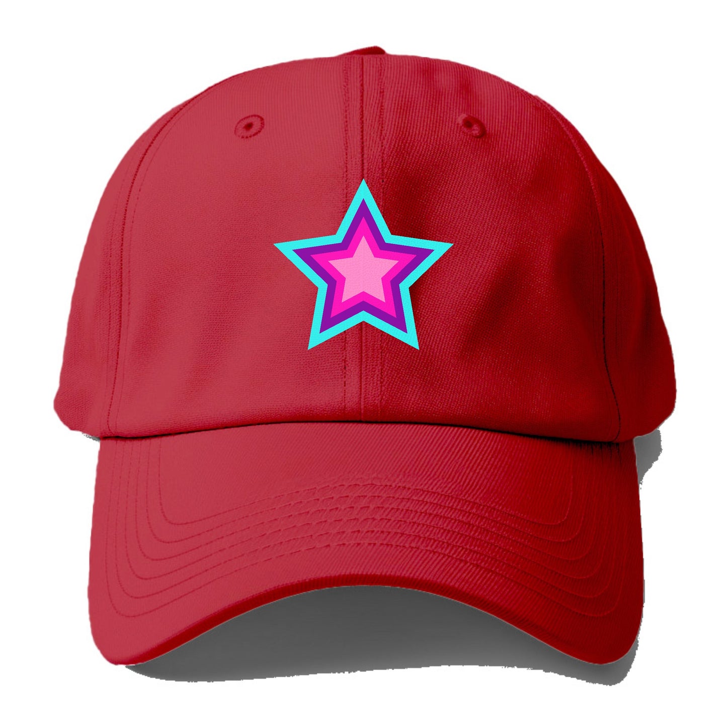 Retro 80s Star Rainbow Blue Hat