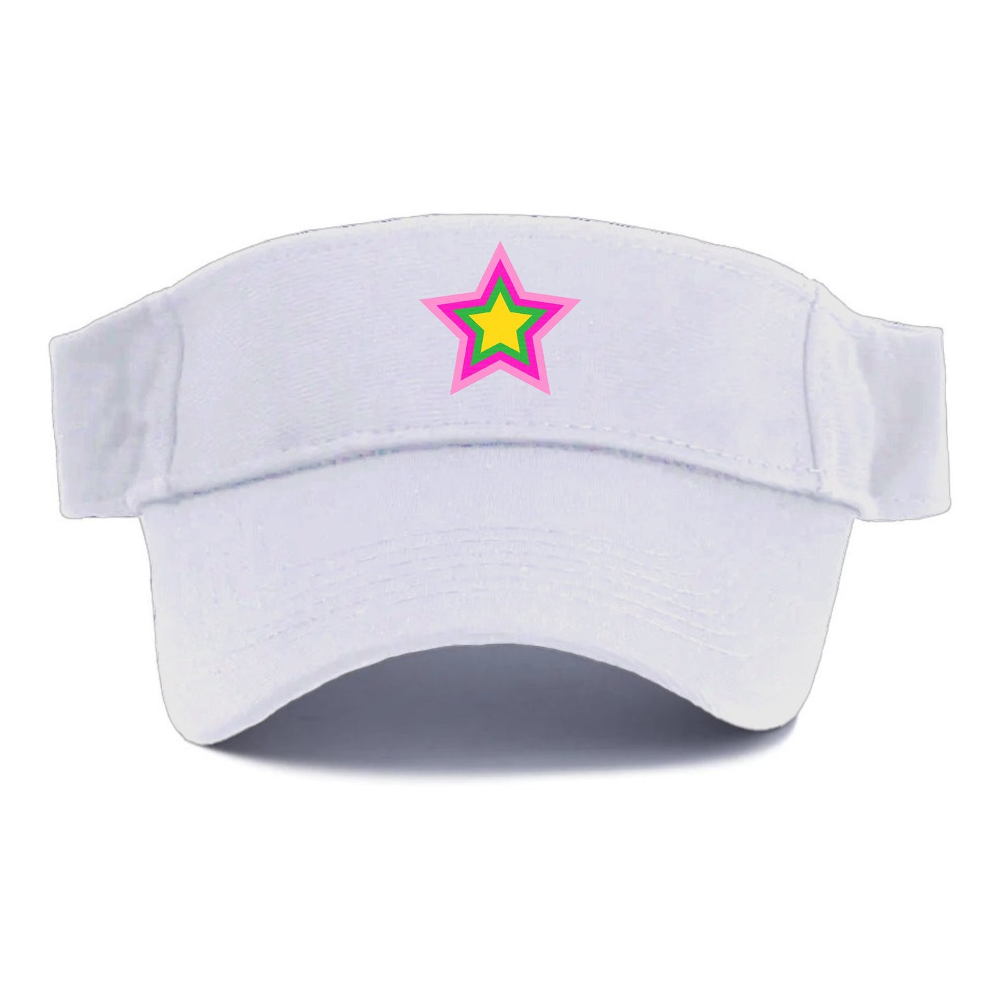 Retro 80s Star Rainbow Pink Hat