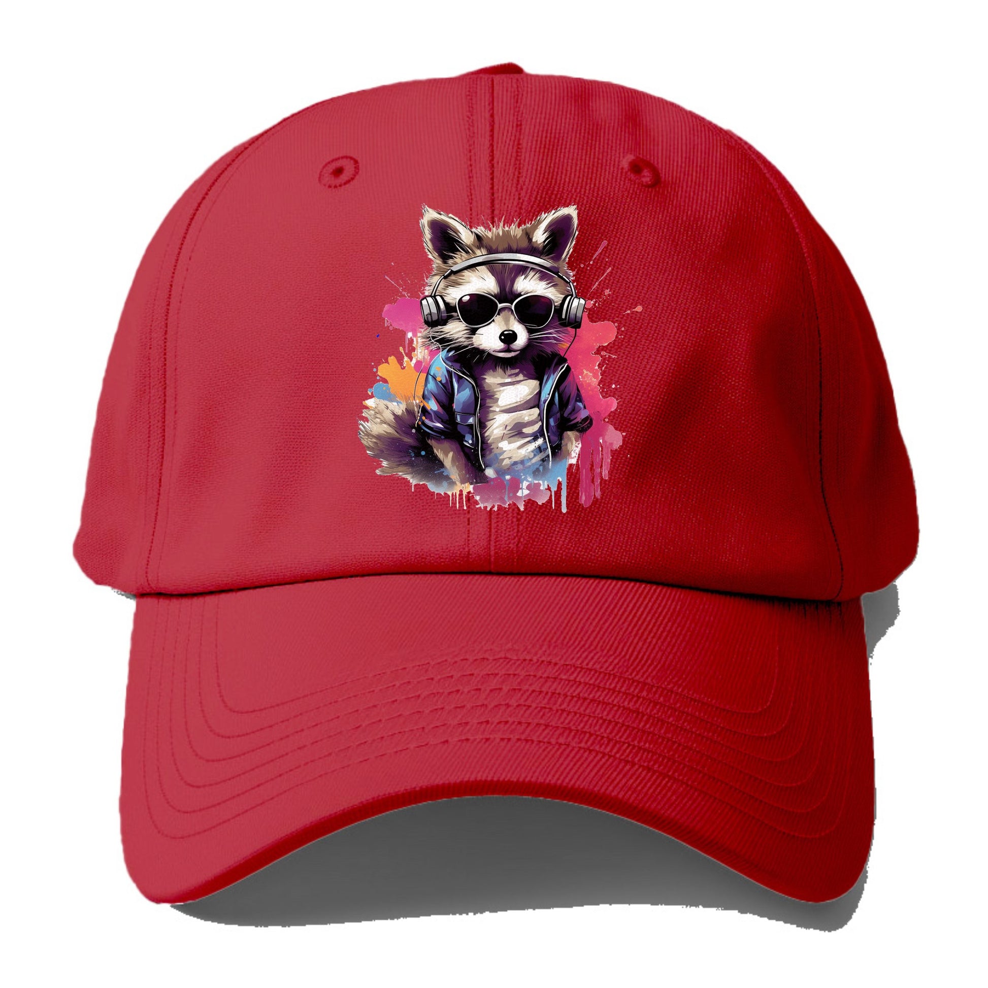 raccoon with headphones Hat