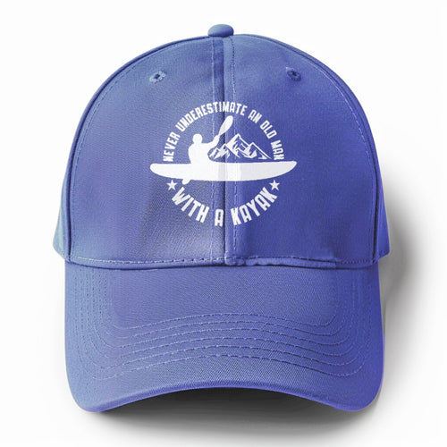 Never Underestimate An Old Man With A Kayak Vintage Solid Color Baseball Cap