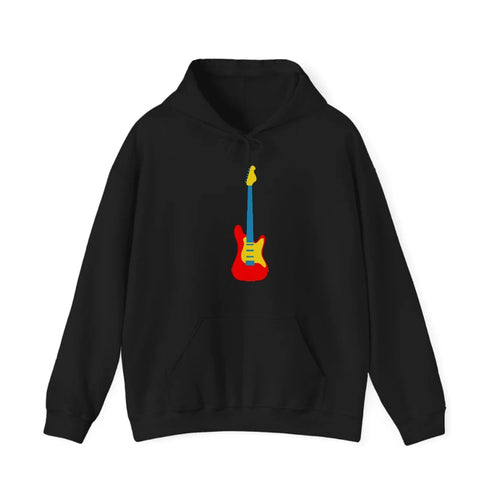 Retro 80s Guitar Red Hooded Sweatshirt