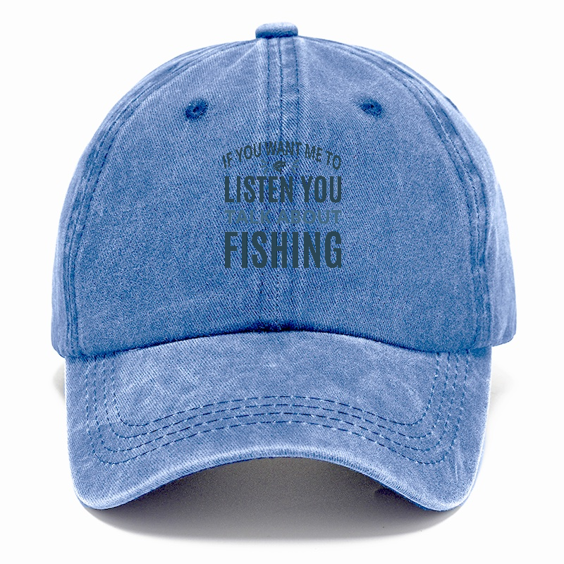 I'd Rather Be Fishing Trucker Hat Denim Baseball Cap Cotton Fits