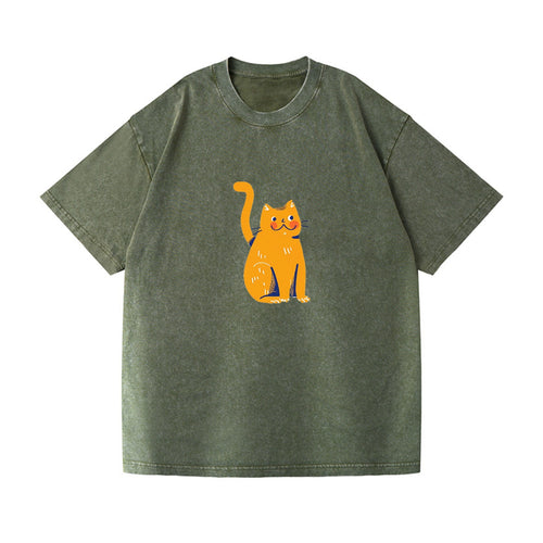 Smiling Orange Kitty With Chubby Cheeks Vintage T-shirt