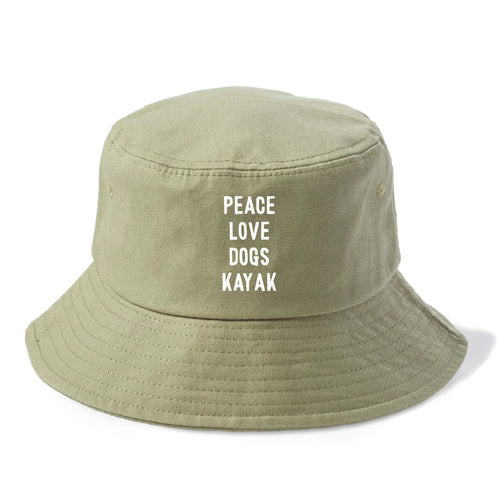 Peace Love Dog Kayak Bucket Hat