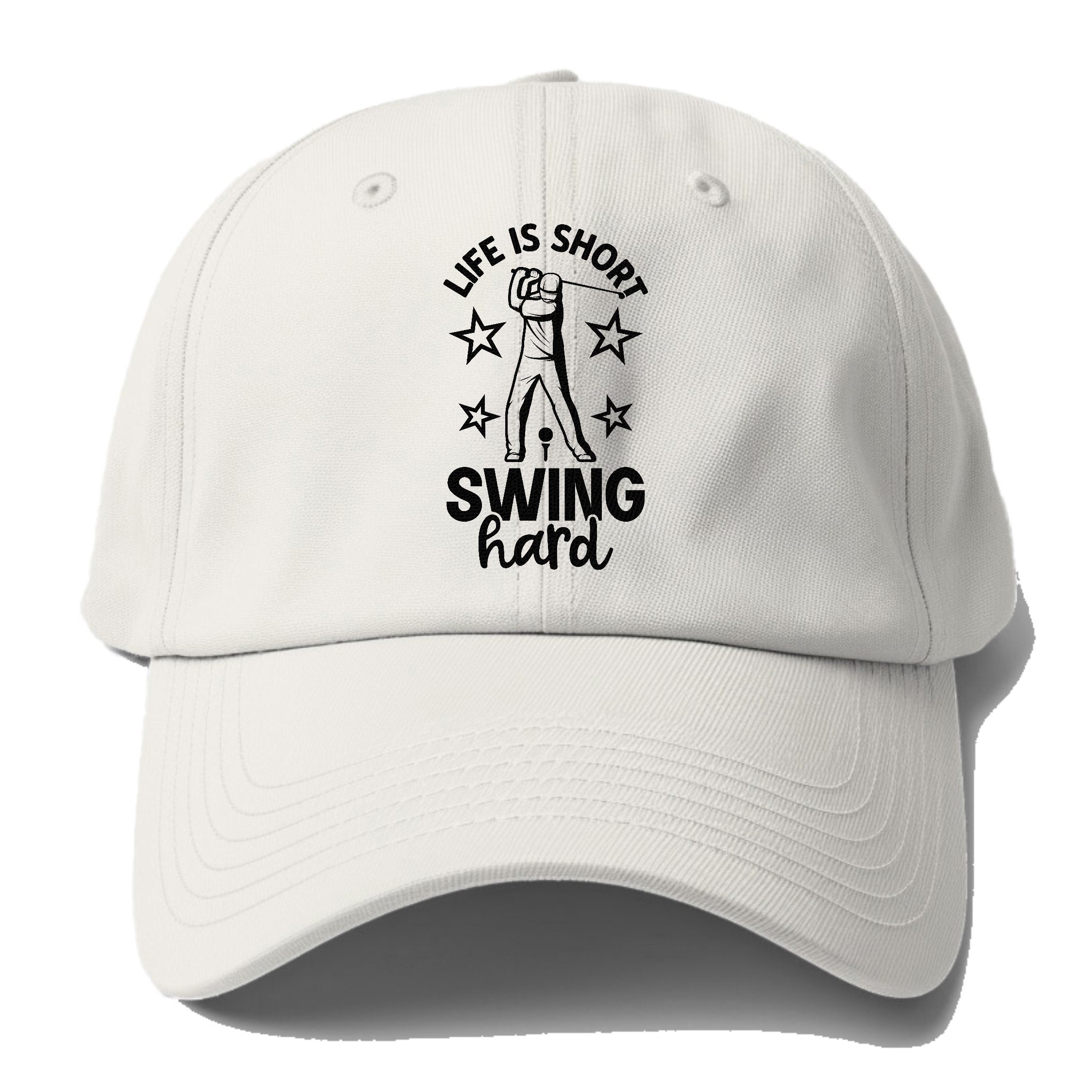 Life Is Short Swing Hard Baseball Cap For Big Heads – Pandaize