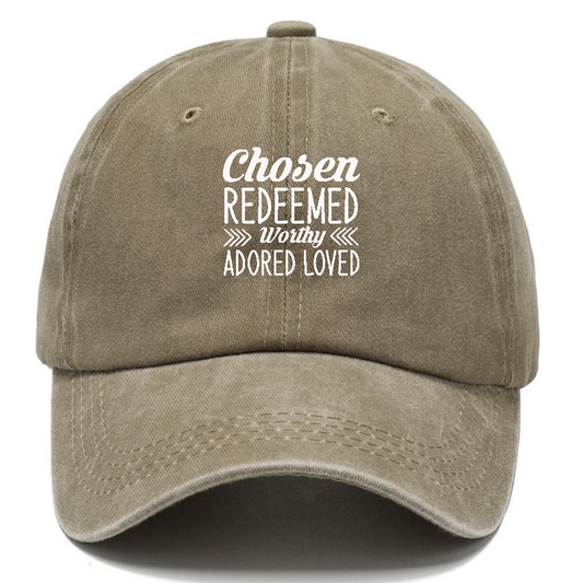 Chosen redeemed worthy adored loved Hat