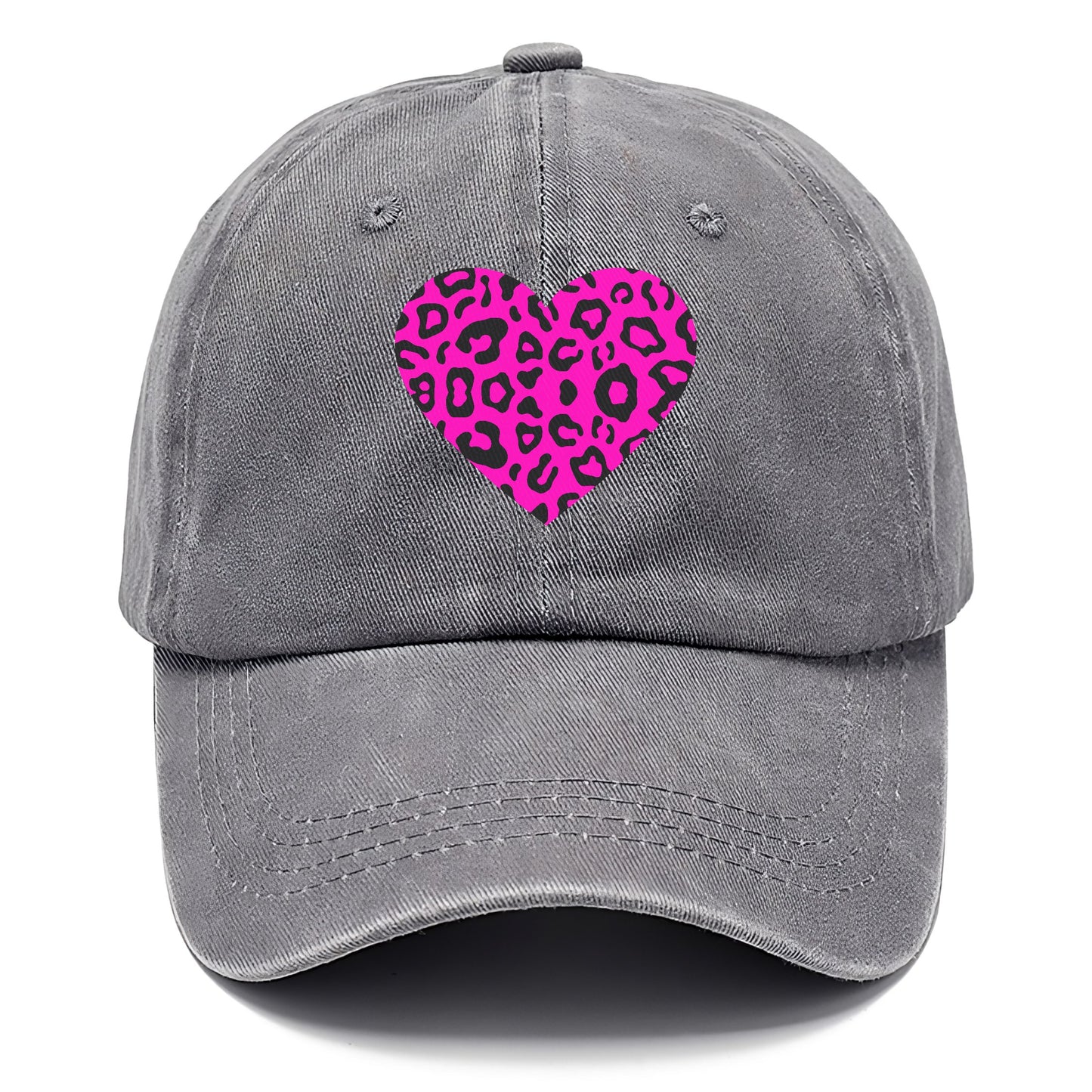 Retro 80s Heart Cheetah Print Hat