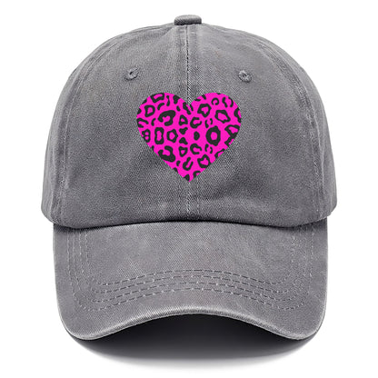 Retro 80s Heart Cheetah Print Hat